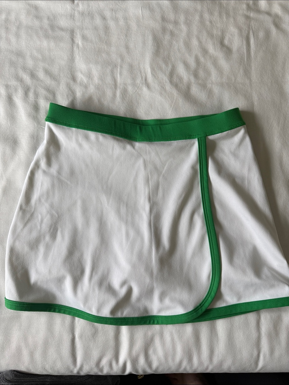J. Crew White Tennis Skort with Green Trim